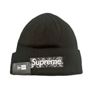 UA Supreme New Era Bandana Box Logo Beanie Black Hat Skateboard Cap World Famous